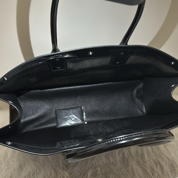 Saint Laurent Large Rive Gauche Logo Canvas Tote - Picture 3 of 9